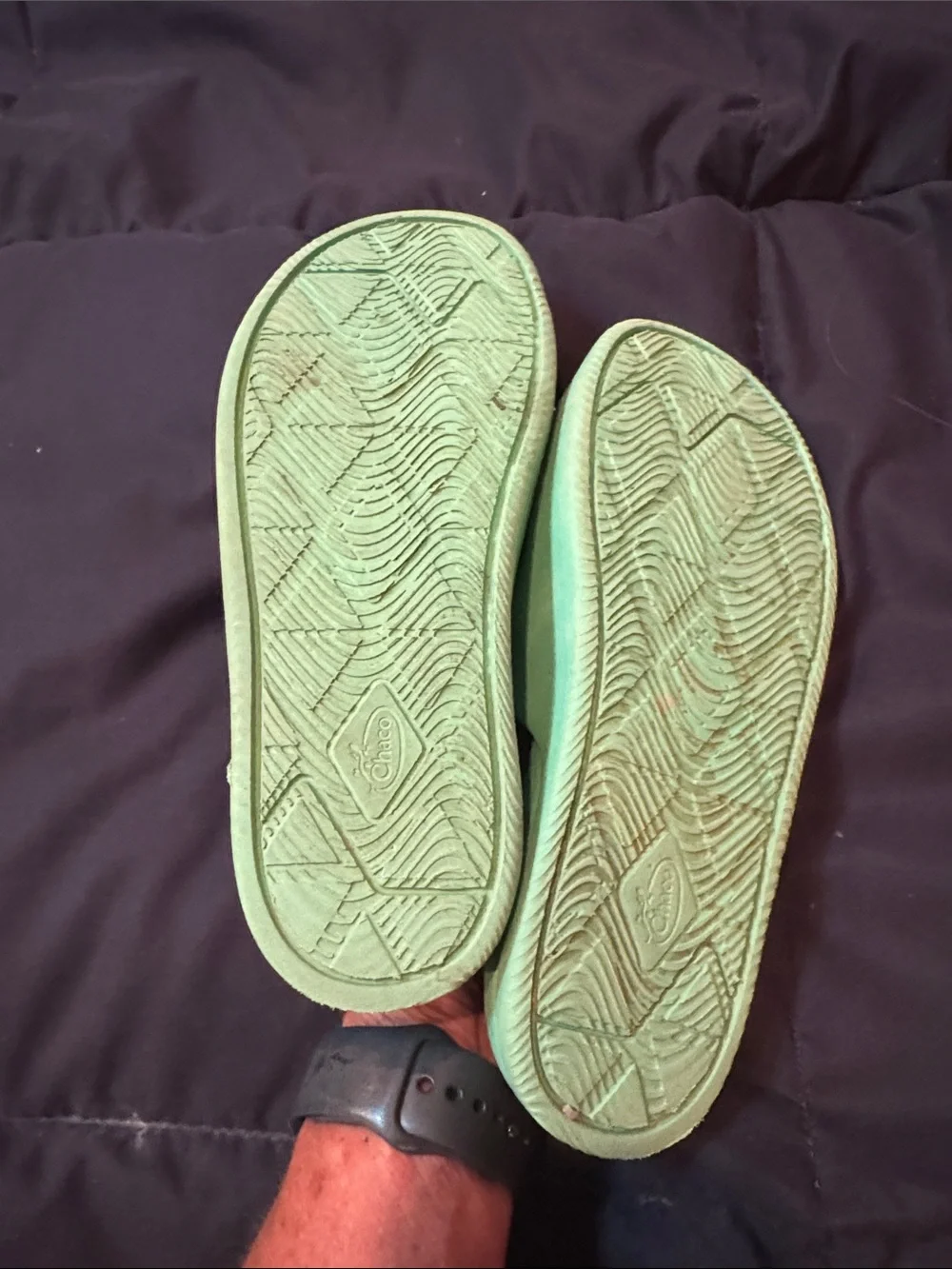 Chaco Kids Light Green Adjustable Slide Sandals